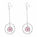 Otogo Transing Circular resin 11mm box of pure silver and long Jewelry earrings SVE254