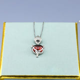 Pure Recruit Peach Blossom Red Fox Garnet Pendeloque Cut Necklace