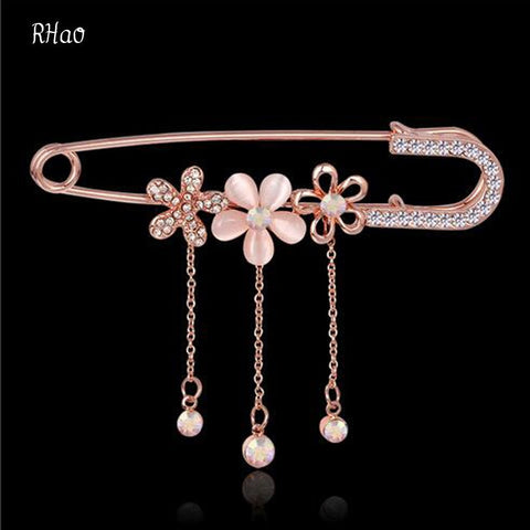 RHao Hijab Pins Rose Safety Pin Brooch