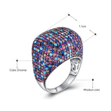 925 sterling silver  Gorgeous multi cubic zirconia crystal rings