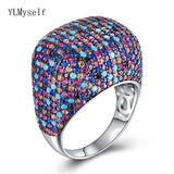 925 sterling silver  Gorgeous multi cubic zirconia crystal rings