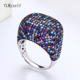 925 sterling silver  Gorgeous multi cubic zirconia crystal rings