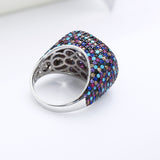925 sterling silver  Gorgeous multi cubic zirconia crystal rings