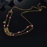 Real Sterling Silver Initial Letter Amour Red Choker Zircon pendant Necklace