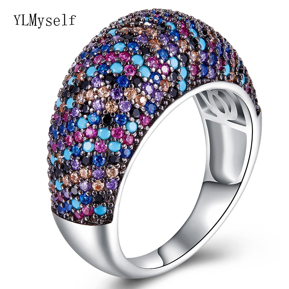 Real sterling silver pretty Gorgeous crystal rings