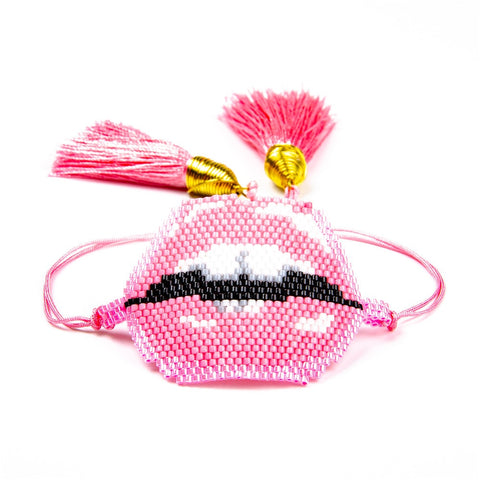 Red Lips Pulseras Kiss Bracelet MIYUKI Delica Bileklik Tassel Bracelet