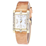 Retro Candy Colors Design Leather Band Analog Alloy Quartz Wrist Watch