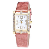 Retro Candy Colors Design Leather Band Analog Alloy Quartz Wrist Watch