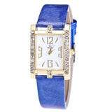 Retro Candy Colors Design Leather Band Analog Alloy Quartz Wrist Watch