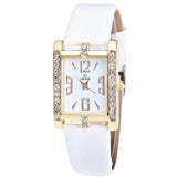 Retro Candy Colors Design Leather Band Analog Alloy Quartz Wrist Watch