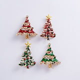 Rinhoo 2018 Xmas Enamel Snowman Stockings Santa Tree Brooch Pin