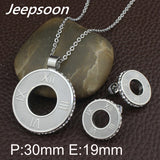 Stainless Steel Jewelry Gold Color pendant and earring sets SBJFLRCE