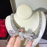 S925 sterling silver  bow tie collar necklace