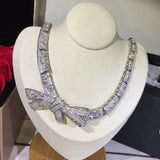 S925 sterling silver  bow tie collar necklace