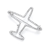 SHUANGR Airplane Brooch Cartoon Silver Color Brooches