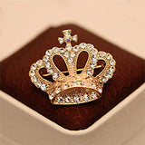 SHUANGR Luxury Clear Austrian Crystal Crown Brooches