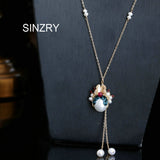 SINZR irregular pearl pendant necklace