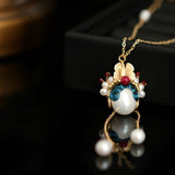 SINZR irregular pearl pendant necklace