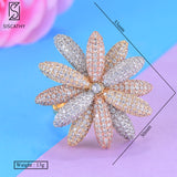 SISCATHY Luxury Blossom Flower Floral Ring