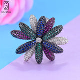 SISCATHY Luxury Blossom Flower Floral Ring