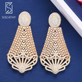 SISCATHY Geometric Cubic Zirconia Earrings African Dubai Pendant Dangle Earrings