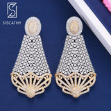 SISCATHY Geometric Cubic Zirconia Earrings African Dubai Pendant Dangle Earrings