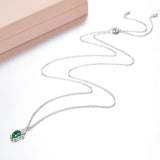 SLJELY 925 Sterling Silver Cubic Zirconia Cute Sea Turtle Pendant Necklace