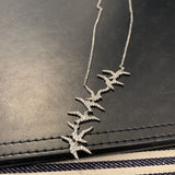 Designer Solid 925 Sterling Silver Swallows Necklace