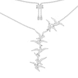 Designer Solid 925 Sterling Silver Swallows Necklace