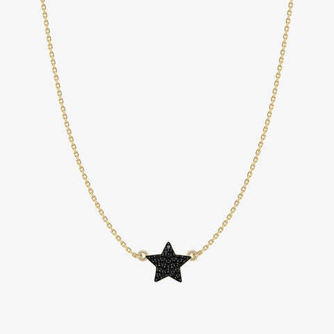 SLJELY Fashion 925 Sterling Silver Black Star Necklace