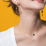 SLJELY S925 Sterling Silver Zircon Love Heart Necklace