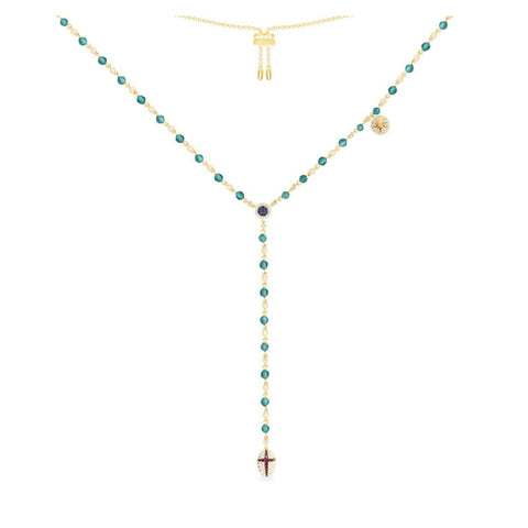 SLJELY 925 Sterling Silver Blue Beads Necklace