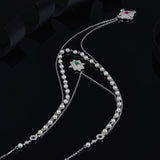 SLJELY Monaco Designer 925 Sterling Silver Jewelry Multilayer Chain Necklace