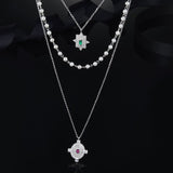 SLJELY Monaco Designer 925 Sterling Silver Jewelry Multilayer Chain Necklace