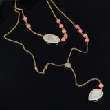 SLJELY Women Multi Layer Red Coral Necklace