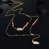 SLJELY Women Multi Layer Red Coral Necklace