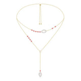SLJELY Women Multi Layer Red Coral Necklace