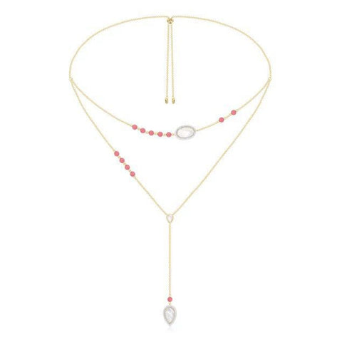 SLJELY Women Multi Layer Red Coral Necklace