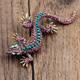 Crystal Vintage Lizard Brooch