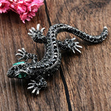 Crystal Vintage Lizard Brooch