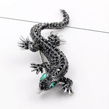 Crystal Vintage Lizard Brooch