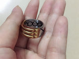 Seven Blessings S spinning stainless steel talisman amulet atlantis ring