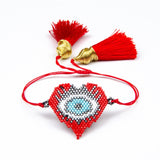 Shinus 5pcs/lot Red Heart Turkish Evil Eyes Bracelet