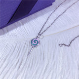 S925 pure silver blue lollipop necklace