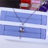 S925 pure silver blue lollipop necklace