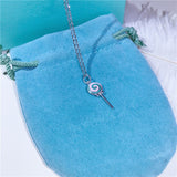 S925 pure silver blue lollipop necklace