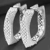 SisCathy Luxury Cubic Zircon CZ Statement Big Hoop Earrings