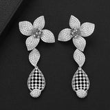 SisCathy Big Flower Drop Dangle Statement Earrings