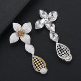 SisCathy Big Flower Drop Dangle Statement Earrings