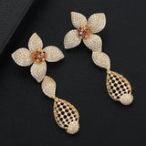 SisCathy Big Flower Drop Dangle Statement Earrings